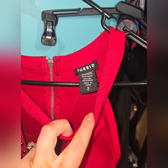 Nwot TORRID 2X Ponte Studded Peplum Top - Picture 4 of 5